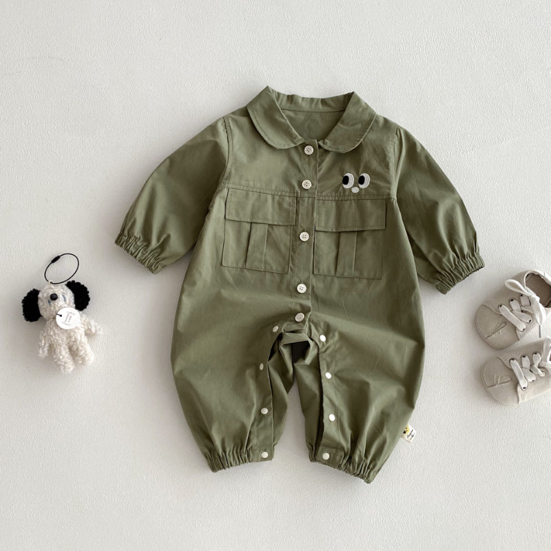 【BABY】おめめ刺繍カバーオールSK092518