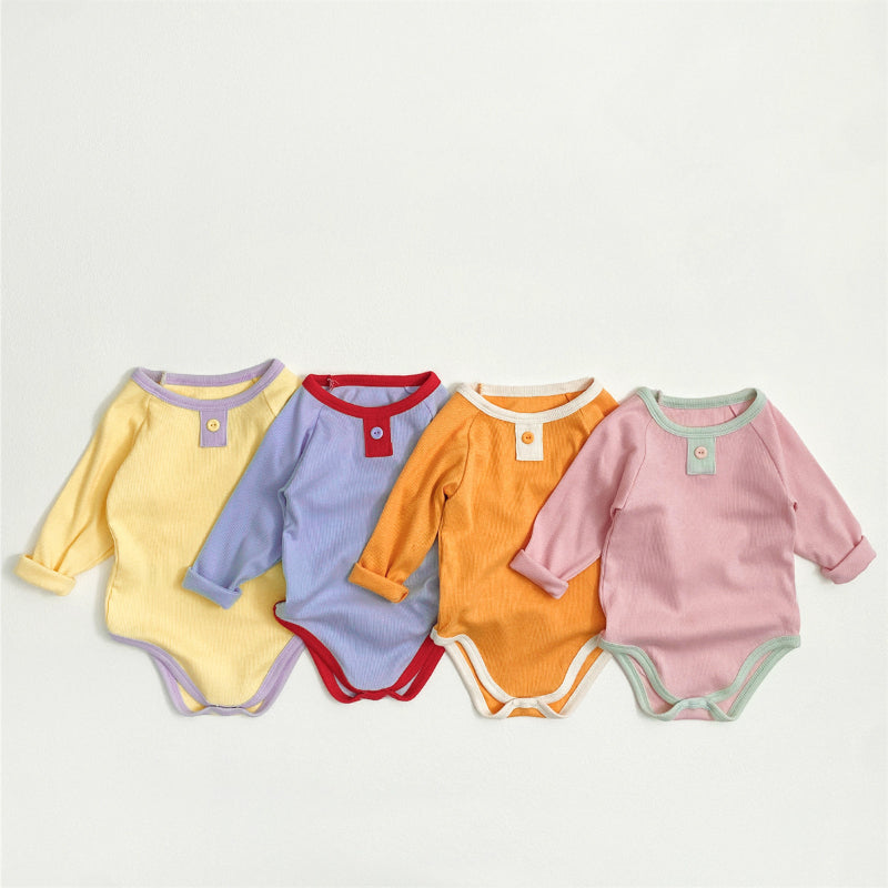 【BABY】配色パイピングロンパース&ハイウエストレギンス&帽子SK101518