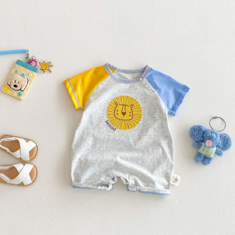 【BABY】夏新作 おしゃれなコントラストカラーロンパースSK070101