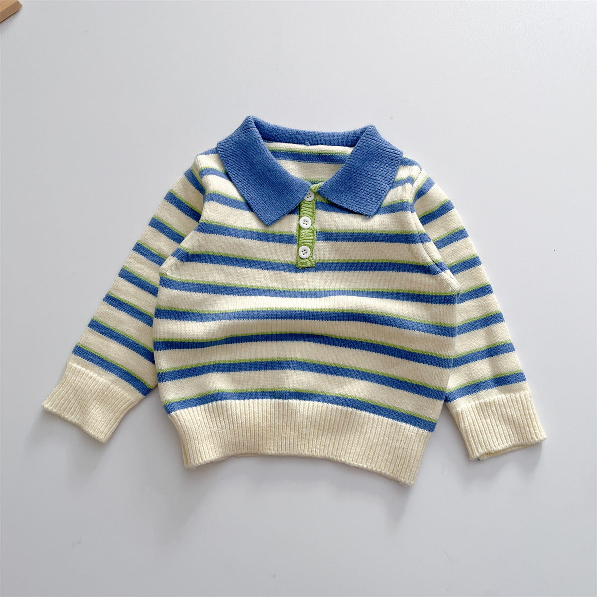 【BABY】暖かいボーダートップス、ロンパースSK022004