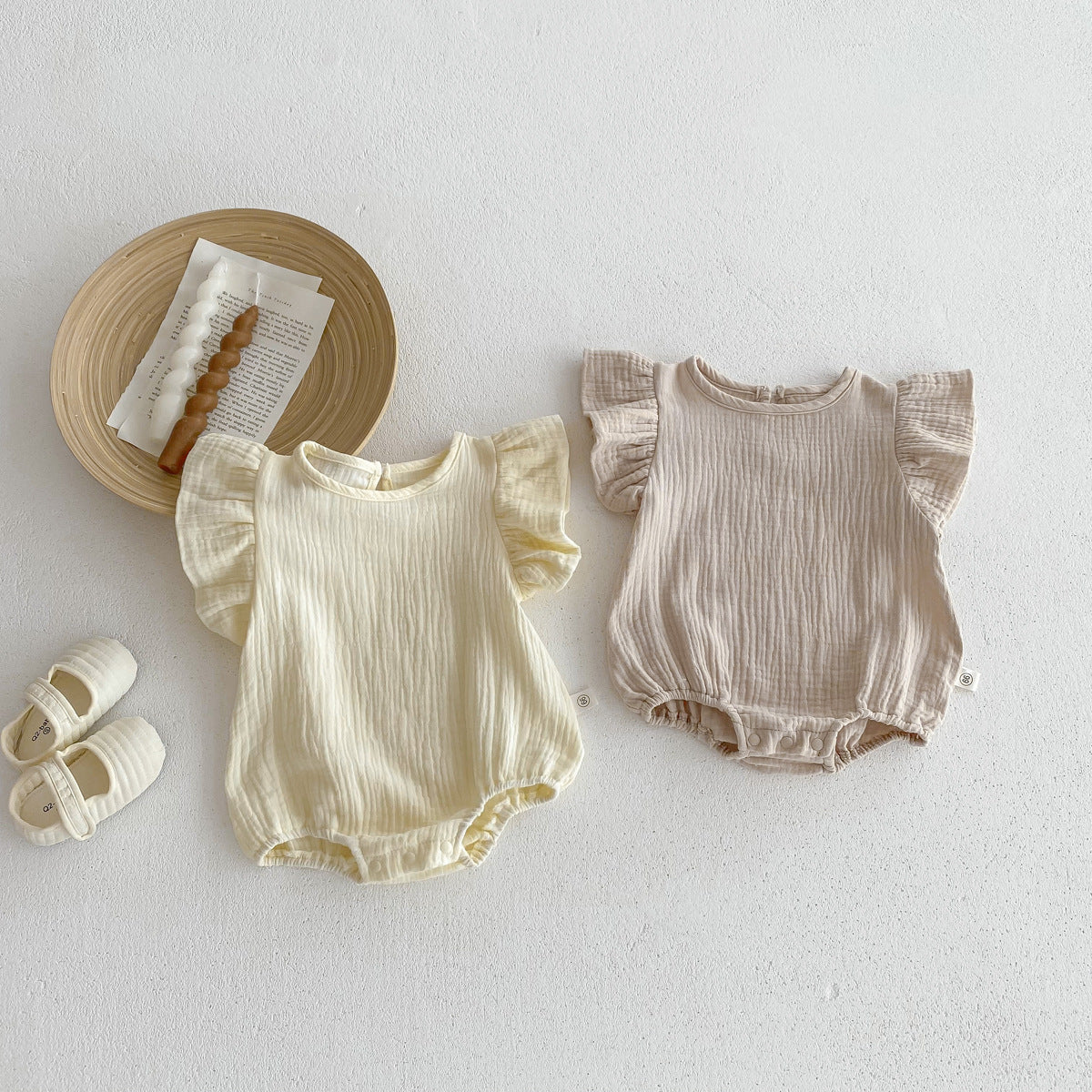 【BABY】夏新作 無地コットンロンパースSK072015