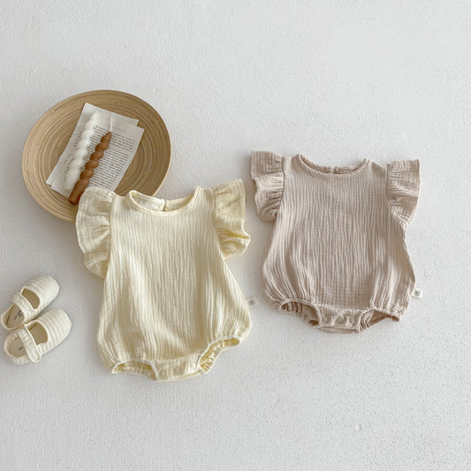 【BABY】夏新作 無地コットンロンパースSK072015
