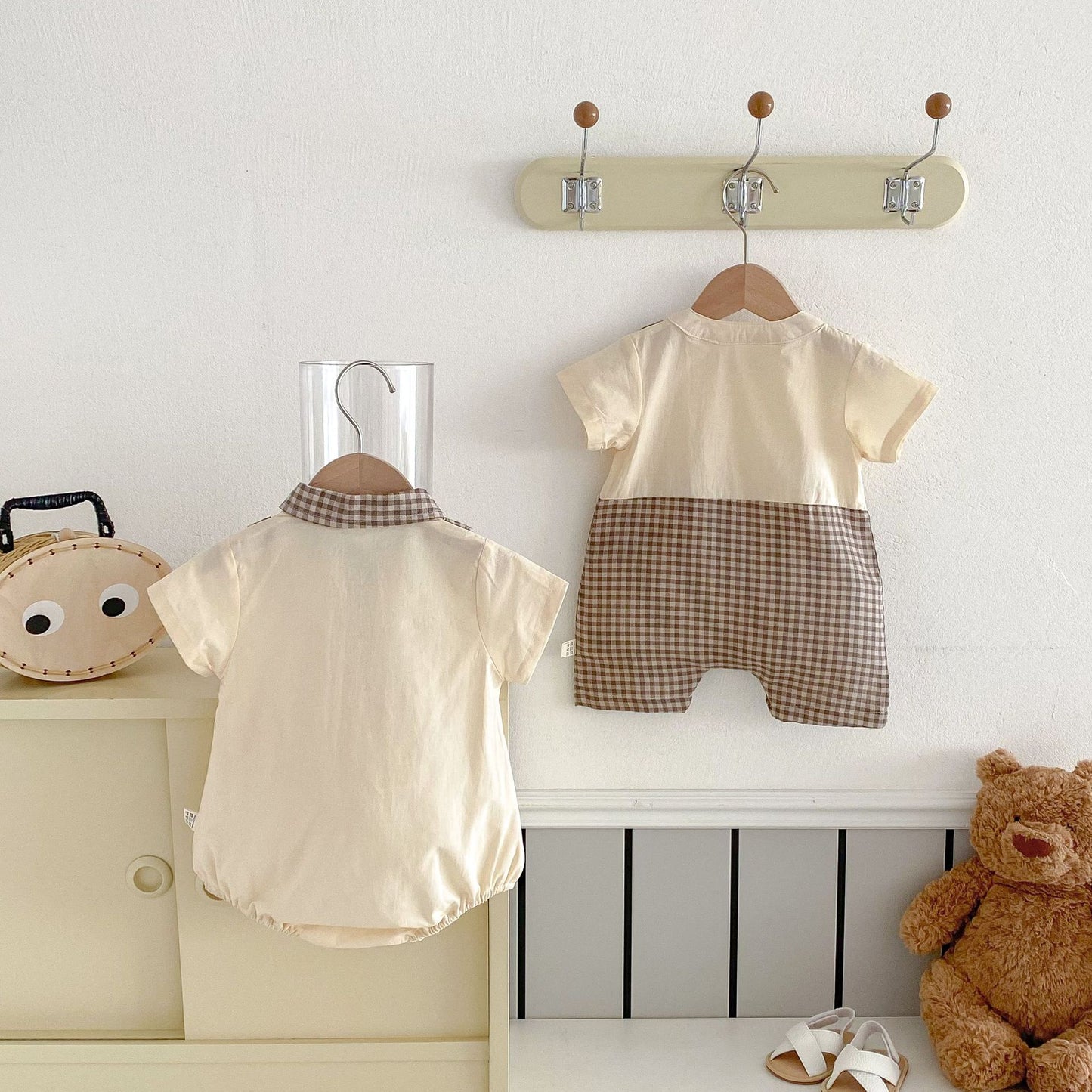 【BABY】夏新作 プリンスチェックロンパース、オールインワンSK062328