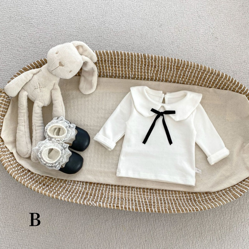 【BABY】リボンカラー長袖ブラウス、フリルブルマSK100737