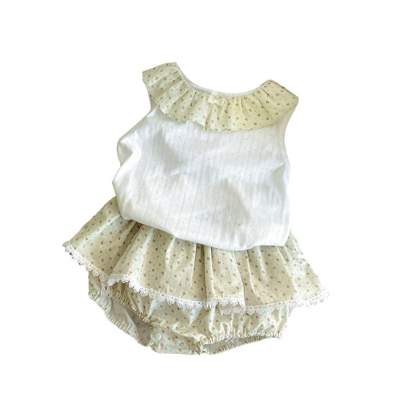 【BABY】夏新作ナチュラル小花柄ノースリーブセットアップSK105317