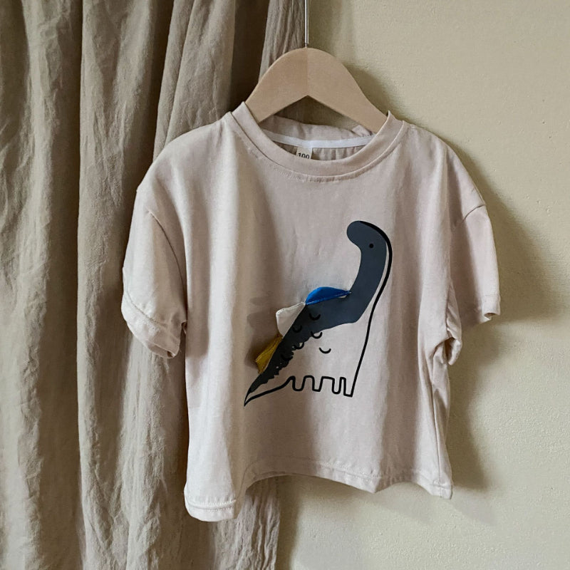 【BABY&KID】夏新作 カラーバリ恐竜半袖トップスSK063031