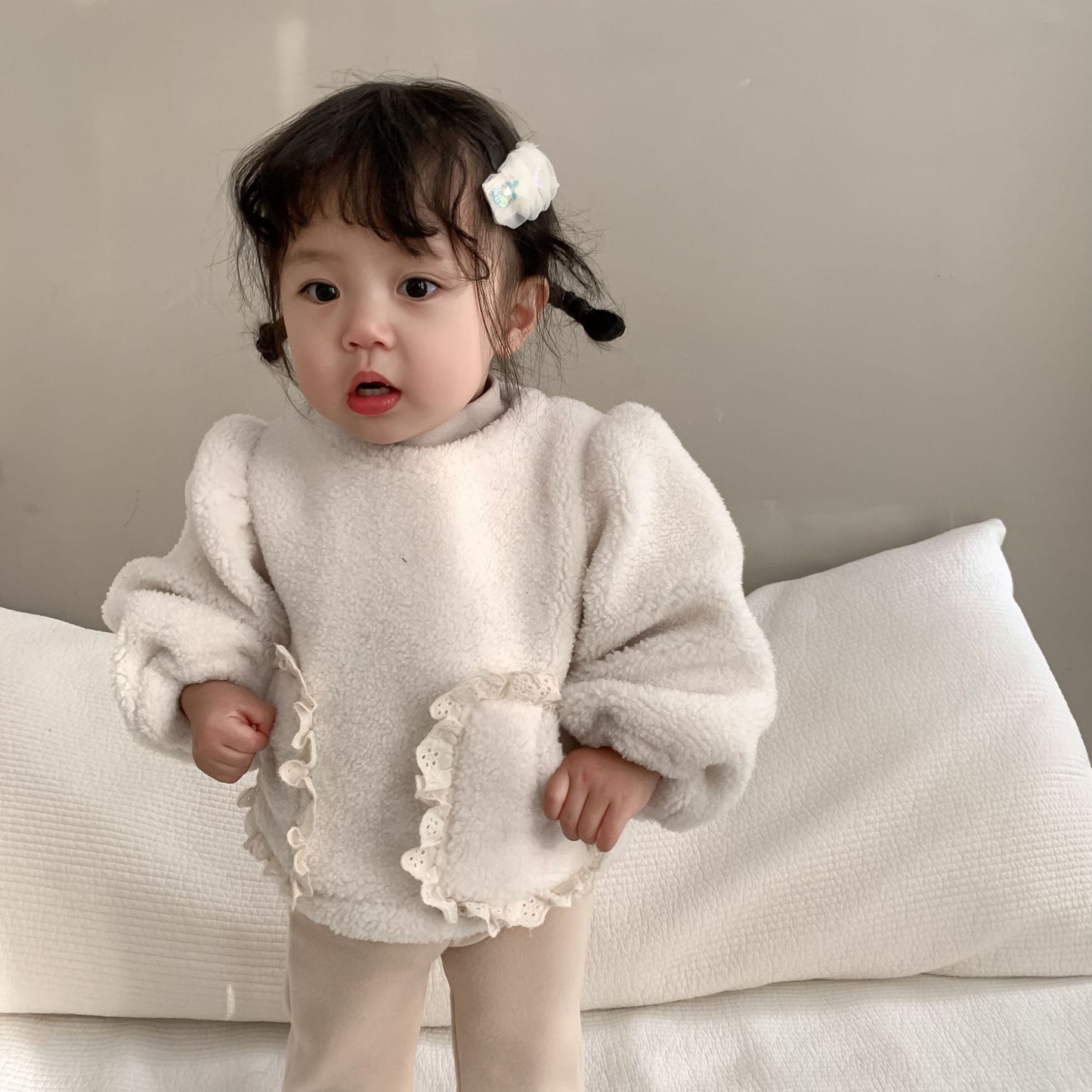 【BABY&KID】もこもこ厚手レーストップスSK012413