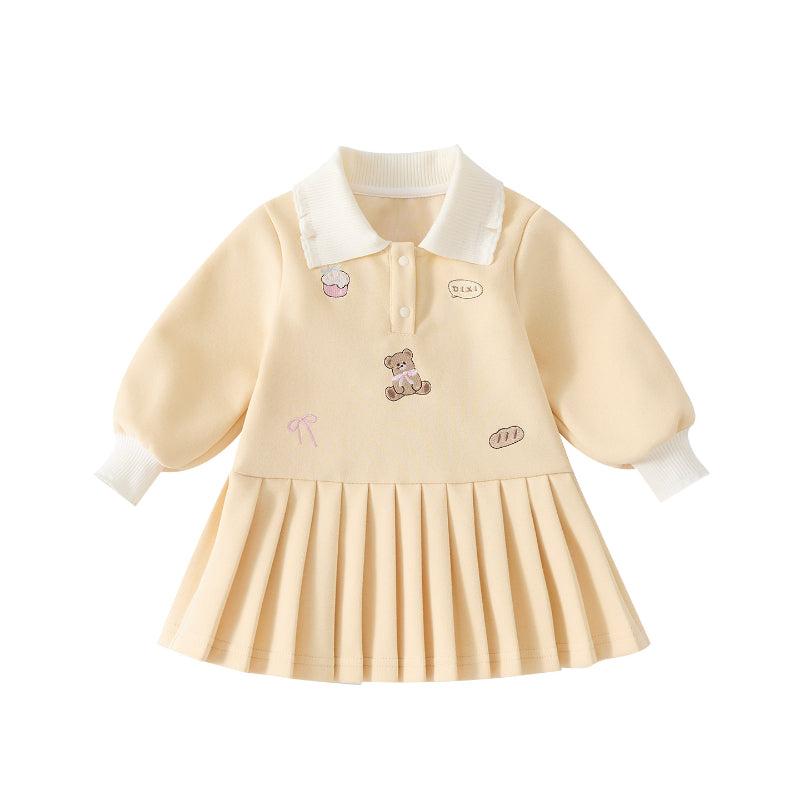 【BABY】カレッジ風カートゥーン切替プリーツスカートSK103416