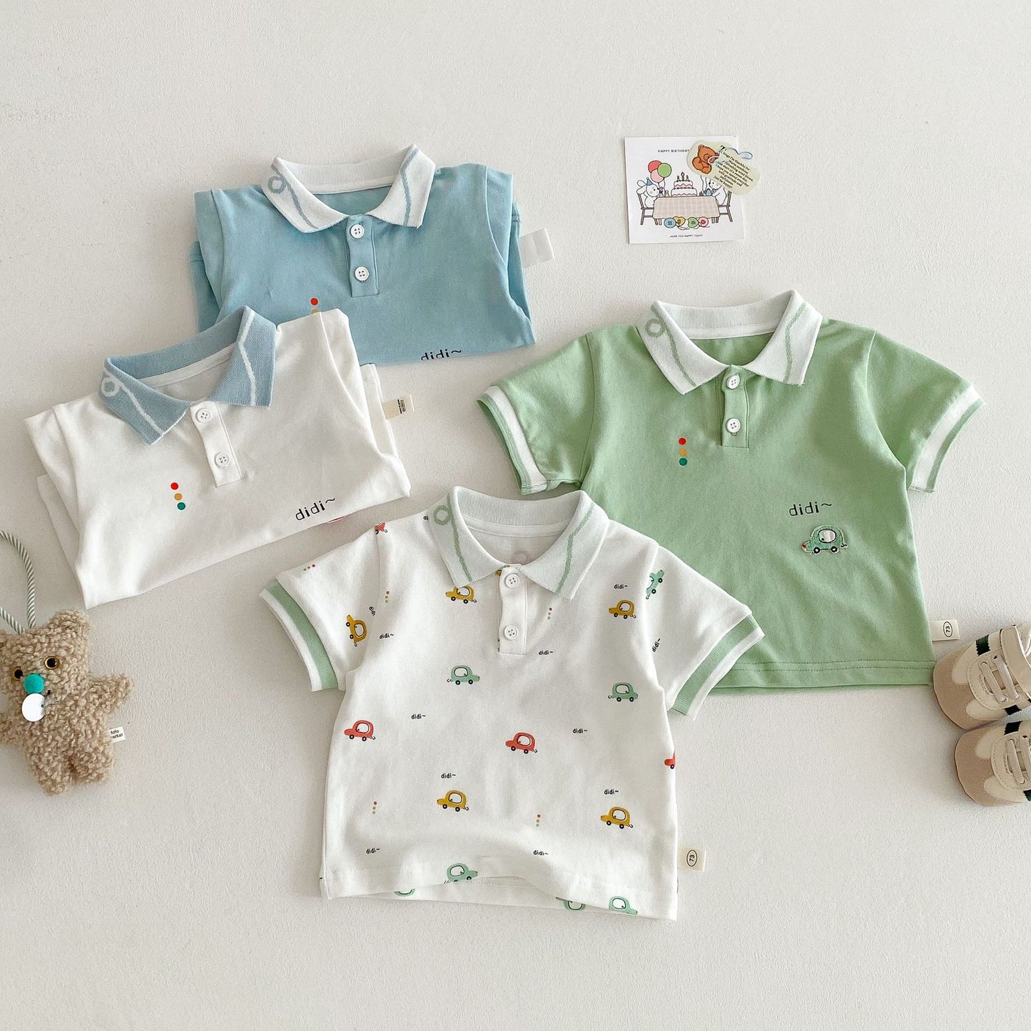 【BABY&KID】夏新作 車柄POLOシャツSK062323