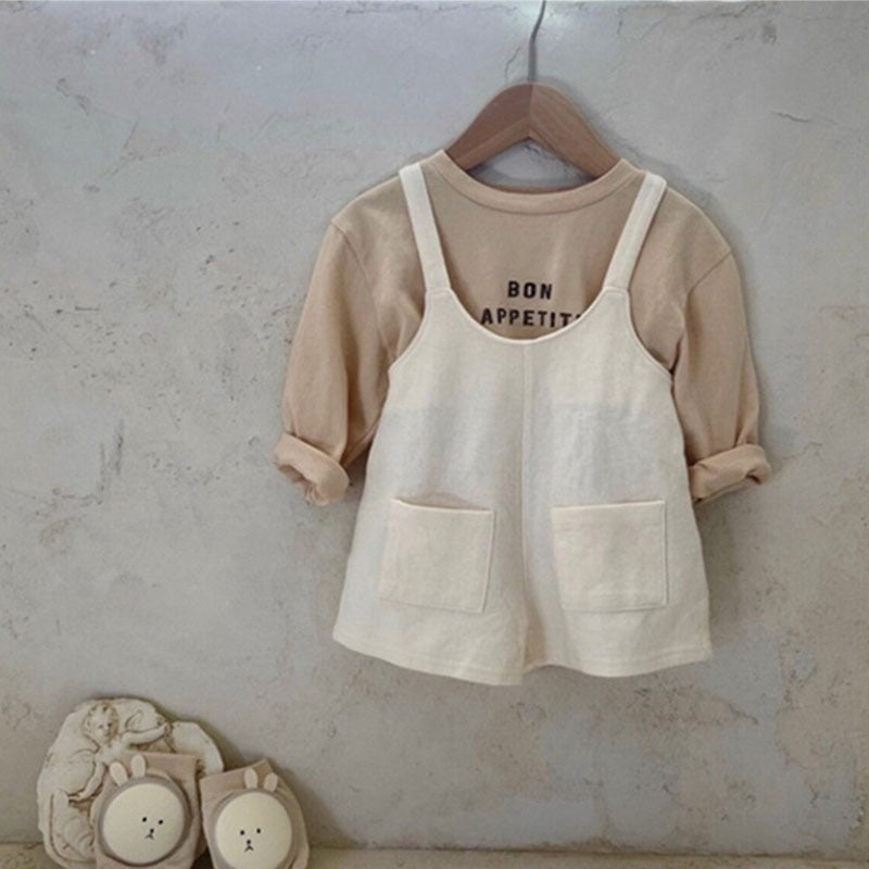 【BABY】夏新作 ポケット付きサロペットショートパンツSK082215