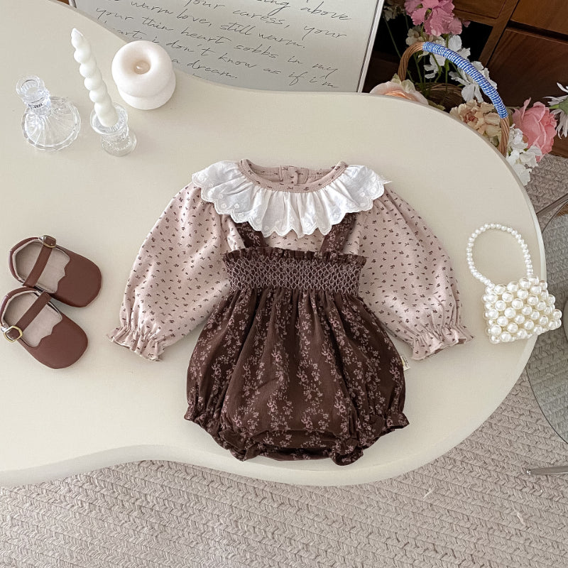 【BABY】ヴィンテージ花柄トップス&サロペットパンツSK102410