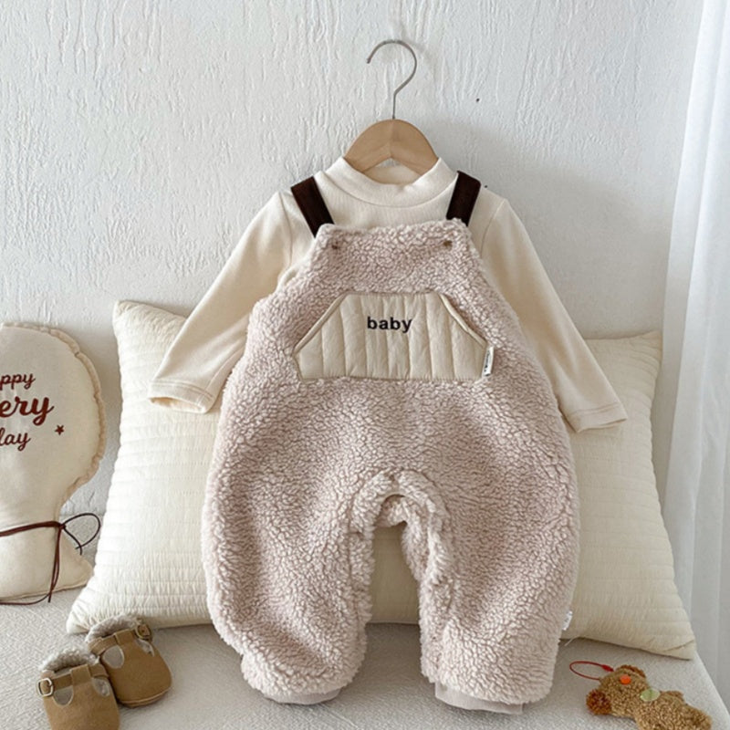 【BABY】冬新作 裏起毛ファーサロペットSK102120