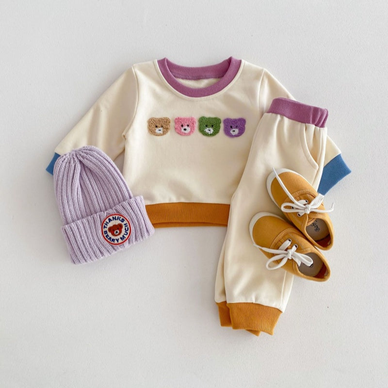 【BABY&KID】カラーベアー可愛いセットアップSK032201