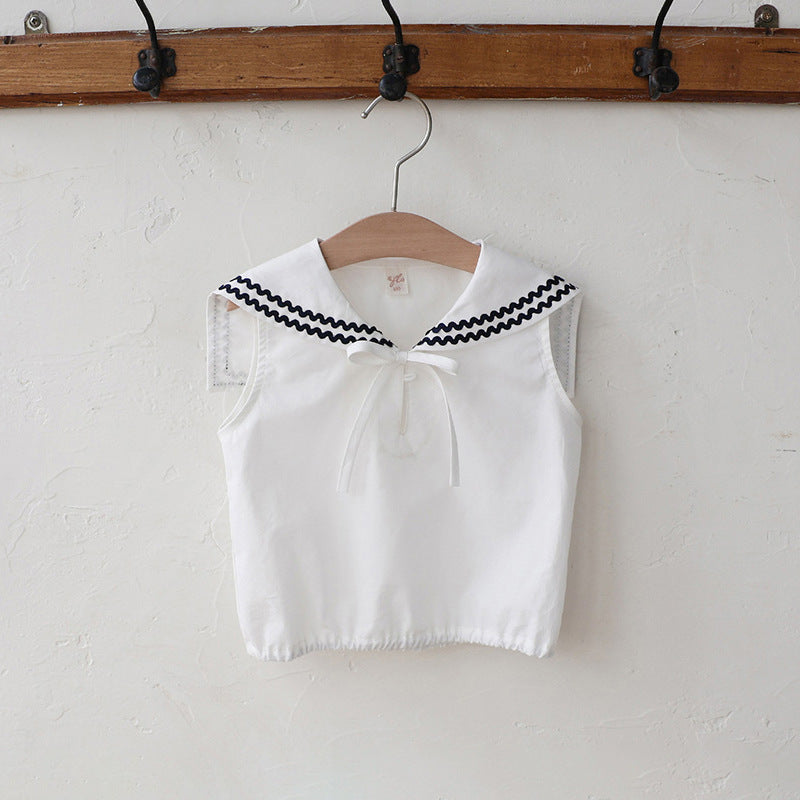 【BABY&KID】夏新作 リボン付きノースリーブトップスSK091123