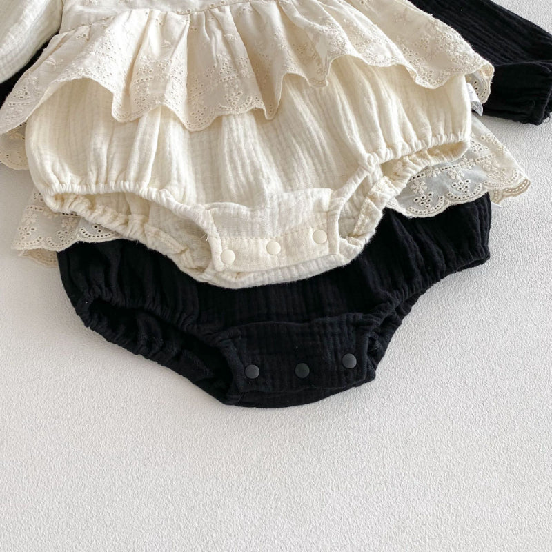 【BABY】レース切替長袖ロンパースSK101411