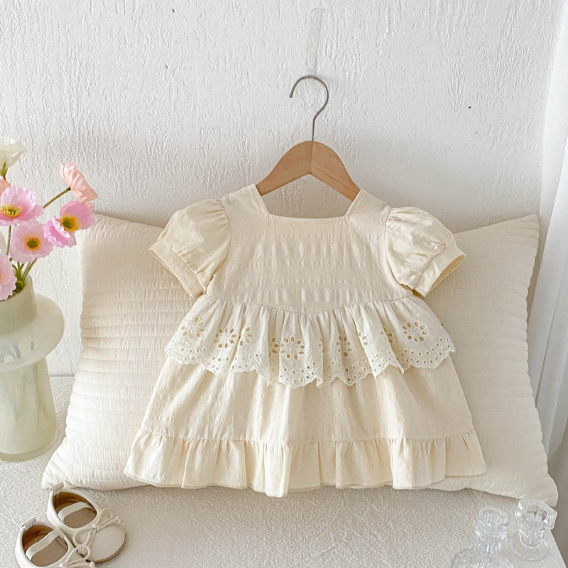 【BABY&KID】夏新作 刺繍花辺ワンピースSK071929
