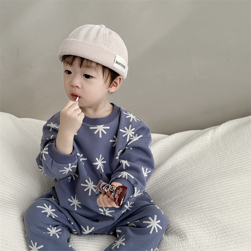 【BABY】雪の結晶柄オールインワンSK11528