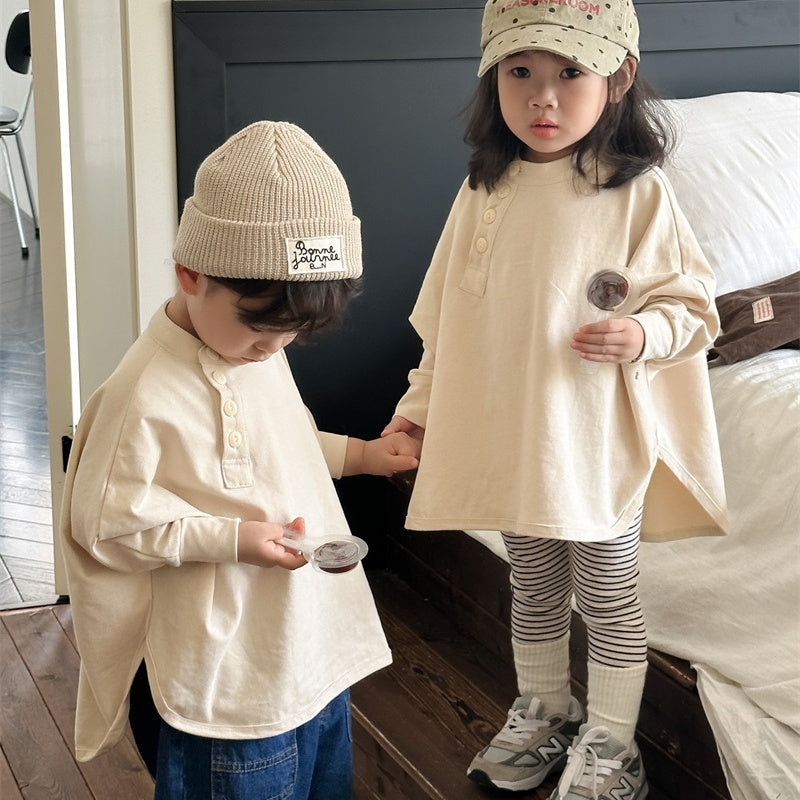 【BABY&KID】韓国風ピュアカラーバーサタイルTシャツSK023007