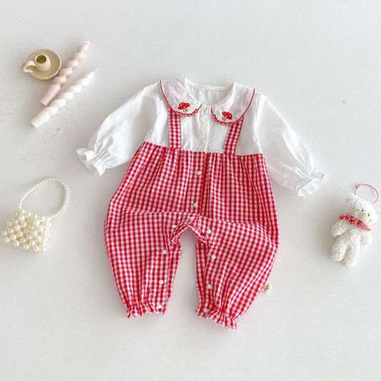 【BABY】きのこ刺繍カバーオールSK092520