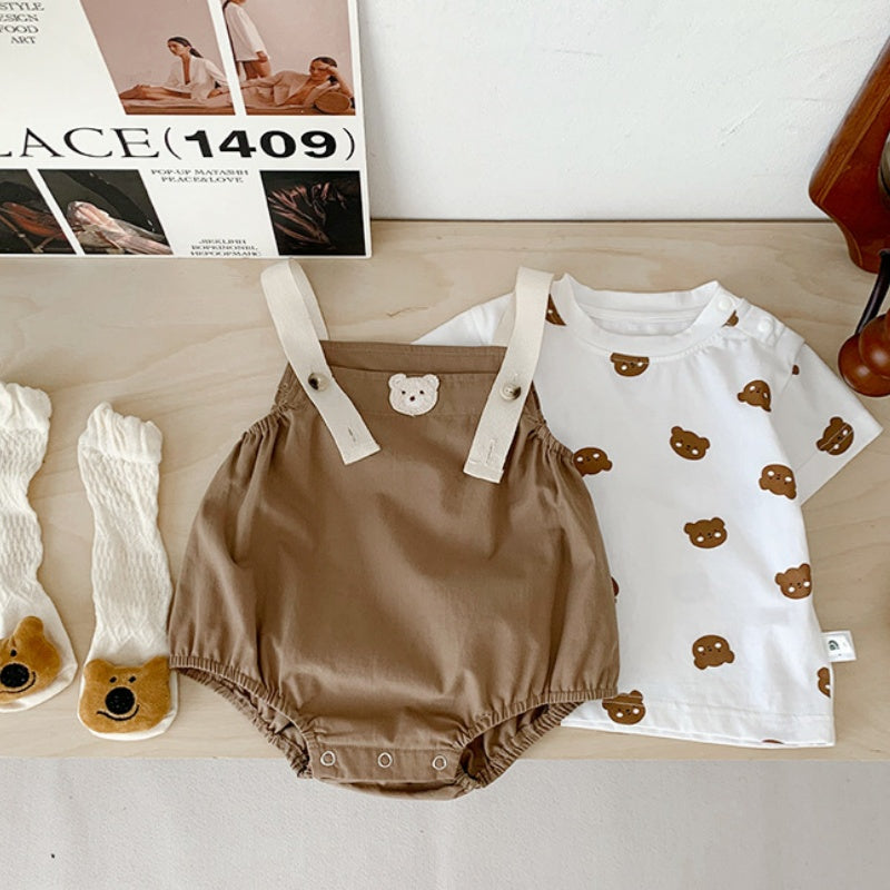 【BABY】夏新作 くまロンパース&くまTシャツSK091816