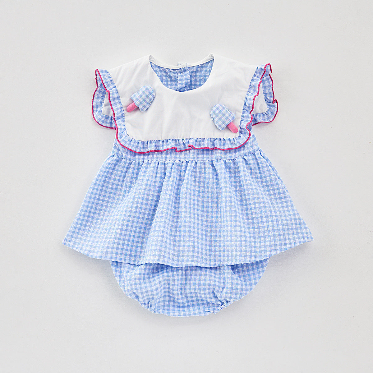【BABY】夏新作 アイスクリームグリッドセットアップSK072310
