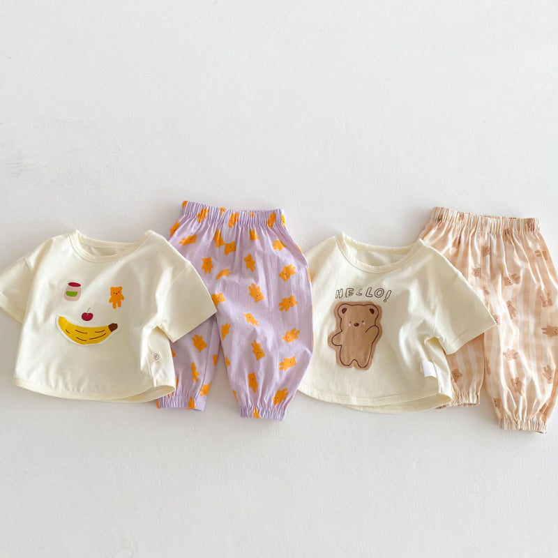 【BABY&KID】夏新作 Helloベア可愛いセットアップSK072009