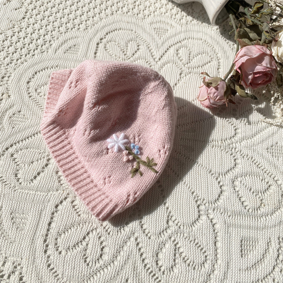 【BABY&KID】フラワー刺繍ニットロンパースSK023021