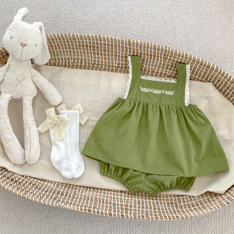 【BABY】夏新作 無地刺繍セットアップSK091327