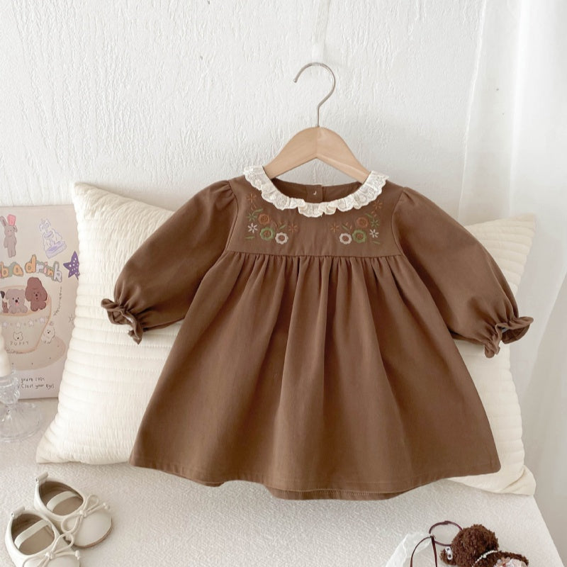 【BABY&KID】レトロ花刺繡ワンピースSK050805