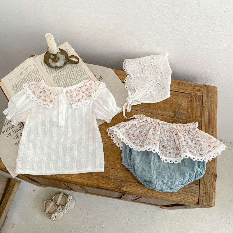 【BABY&KID】夏新作 小花レースセットアップSK090320