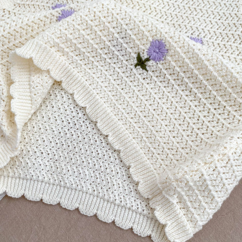 【BABY】夏新作 刺繍、無地ニットベスト、スカートSK071922