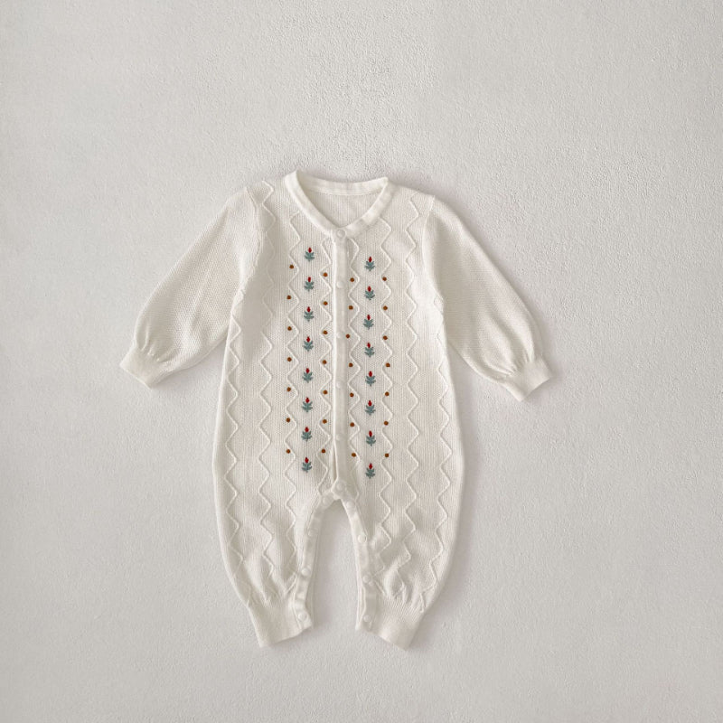【BABY】刺繍ニットカバーオールSK100706