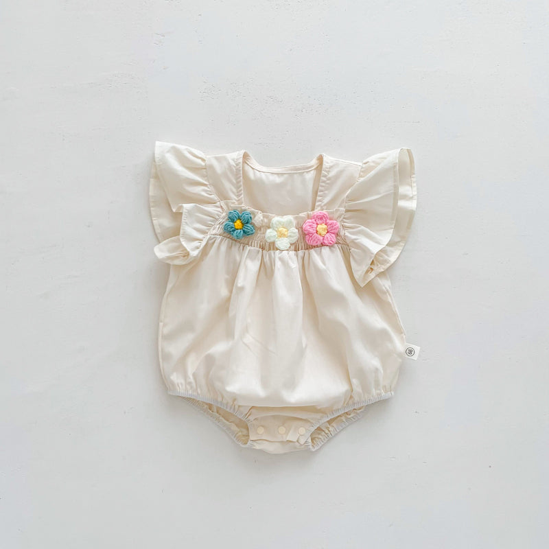 【BABY】夏新作 カラフル小花ロンパースSK091707