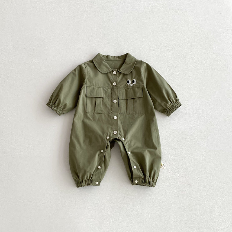 【BABY】おめめ刺繍カバーオールSK092518