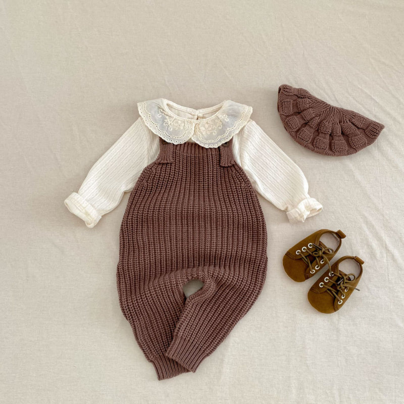 【BABY】厚手ニットサロペットカバーオールSK100728