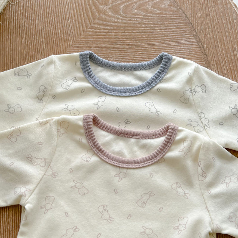 【BABY】うさぎ長袖ロンパース&帽子SK010320