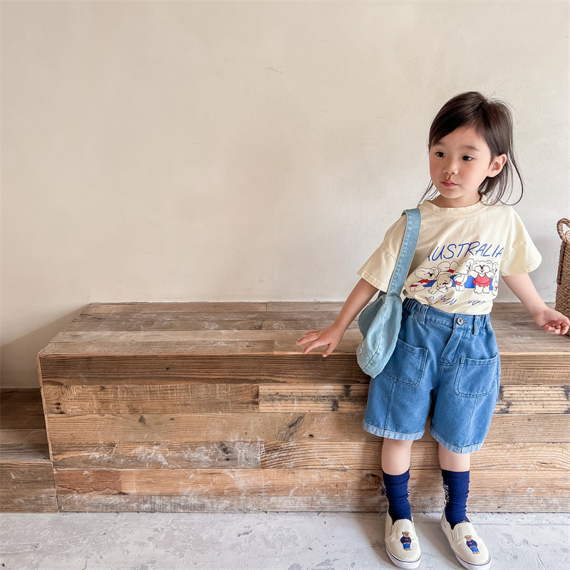 【BABY&KID】夏新作 五つ熊柄TシャツSK091613