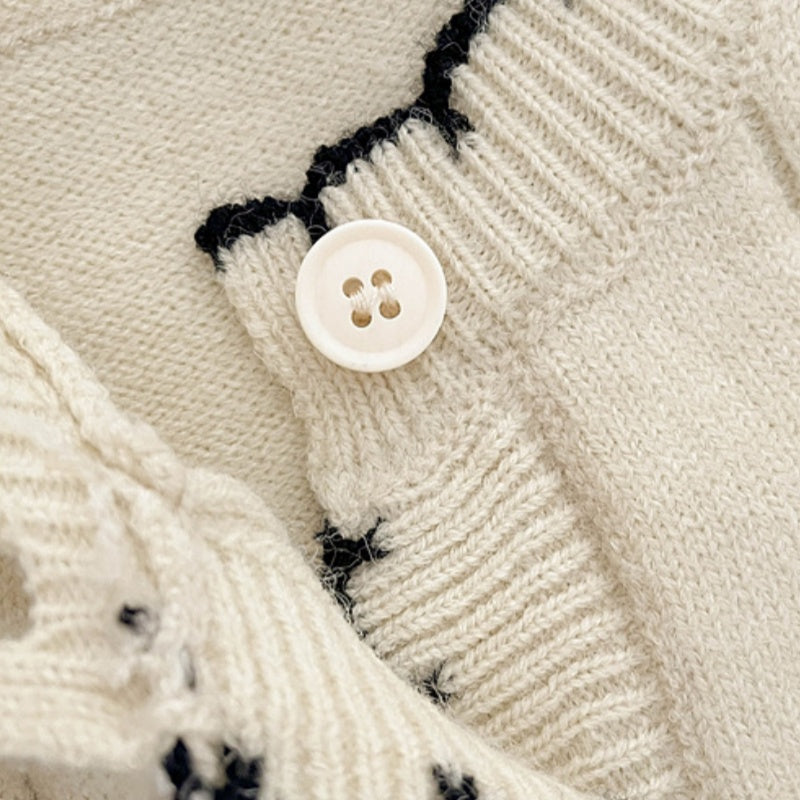 【BABY&KID】花刺繍ニットカーディガンSK101821