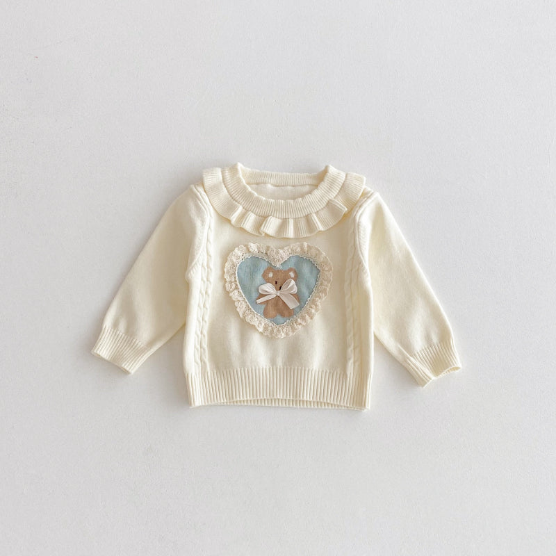 【BABY】くまニットトップス&フレアパンツセットSK092403