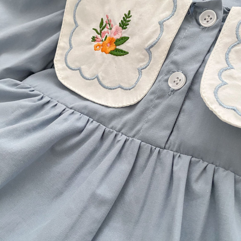 【BABY】刺繍襟ロンパーススカートSK092817
