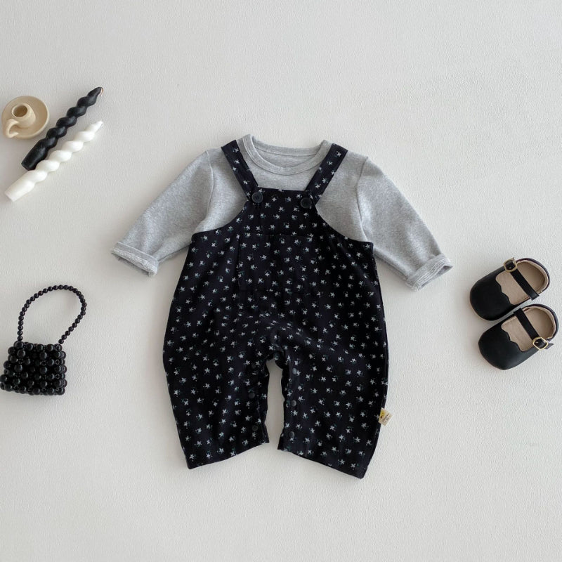 【BABY】花柄サロペット、トップスSK092530