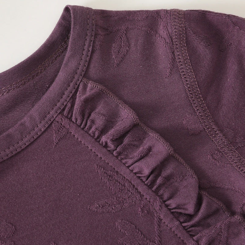 【BABY】北欧風フリルジャカードニットカバーオールSK102617