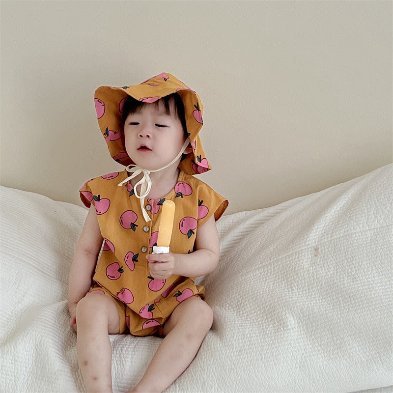 【BABY】夏新作 ニコちゃん、フルーツ柄オールインワンSK082310