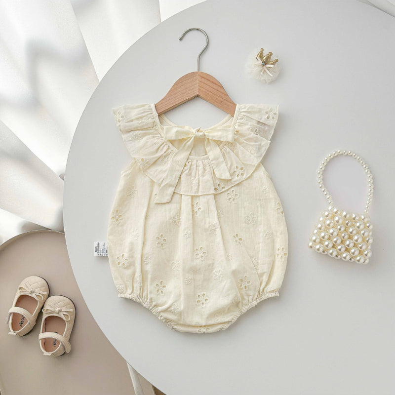 【BABY】夏新作 花刺繍ロンパースSK082509