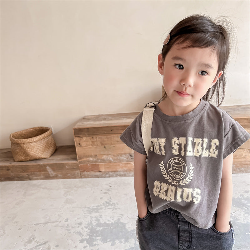 【BABY&KID】夏新作 ラグランスリーブプリントTシャツSK091615