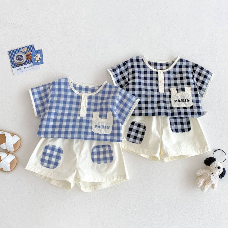 【BABY&KID】夏新作 オシャレチェックセットアップSK070216