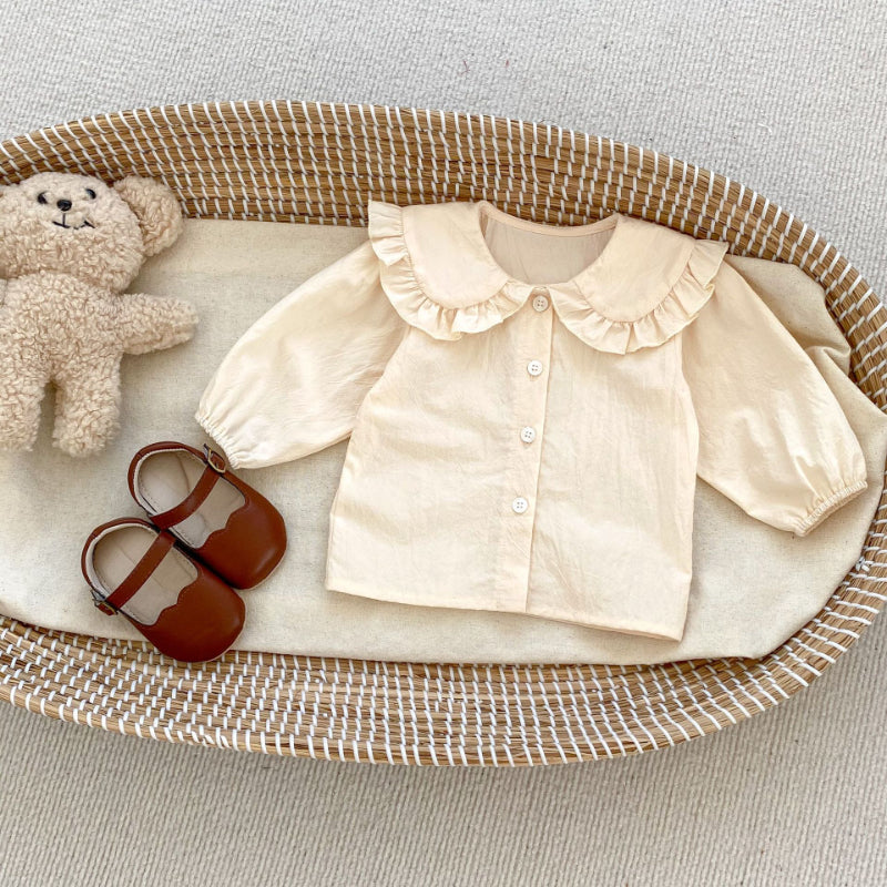 【BABY】レトロチェックサロペットロンパース、フリル襟ブラウスSK101910