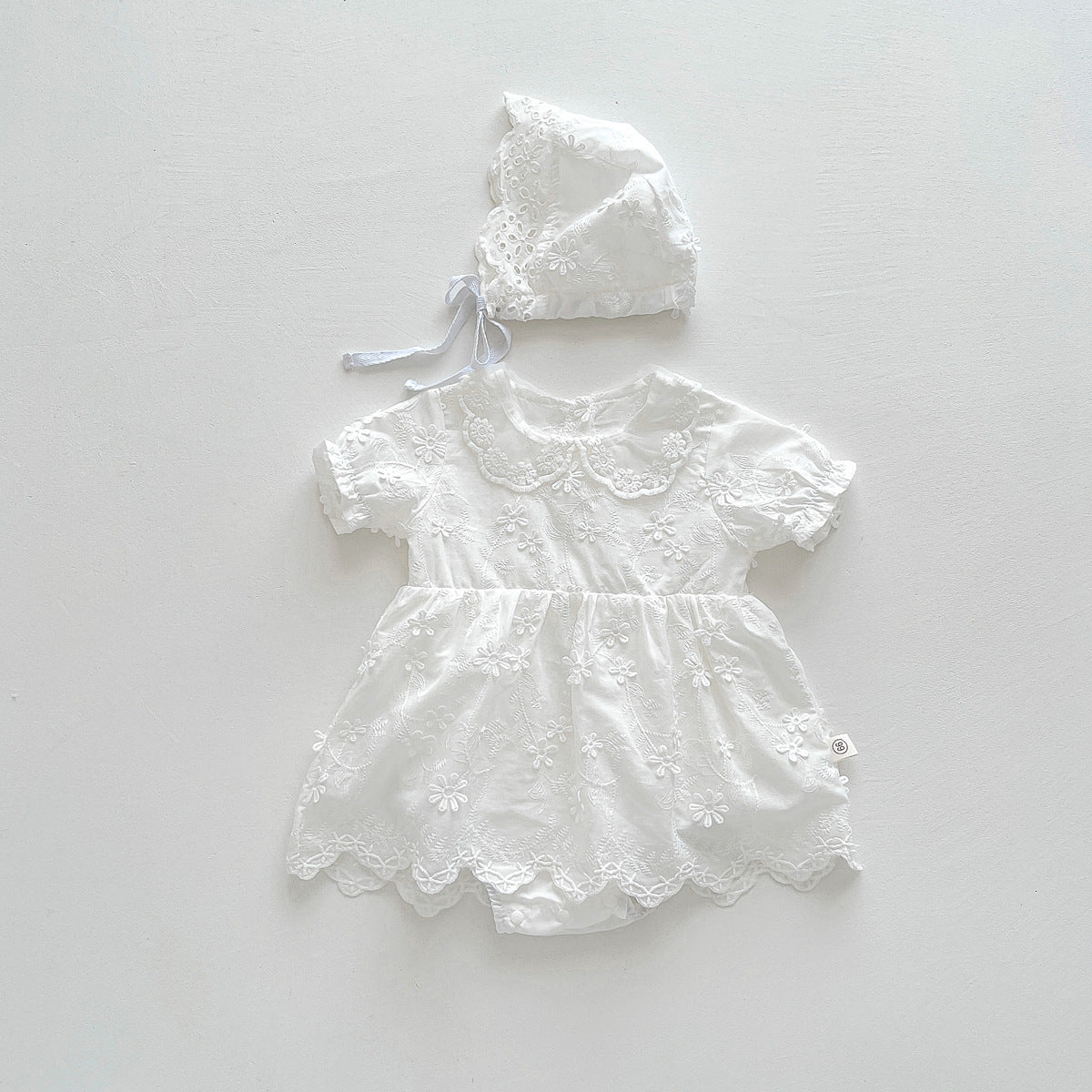 【BABY】夏新作 レース刺繍プリンセスロンパースドレス&帽子SK061820