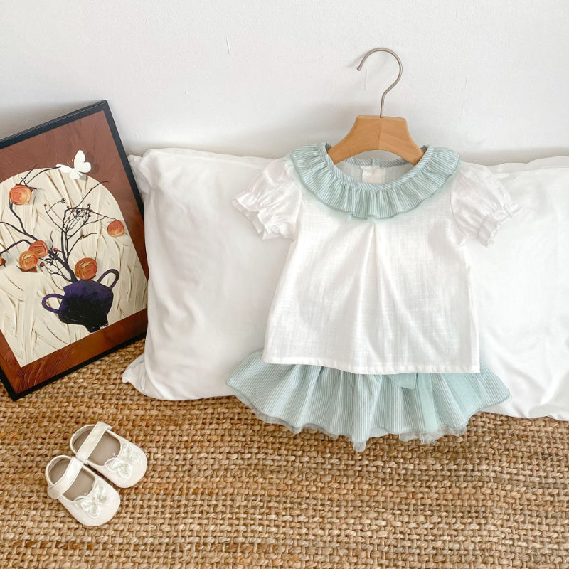 【BABY&KID】夏新作 クルーネックトップス&スカートパンツSK072315