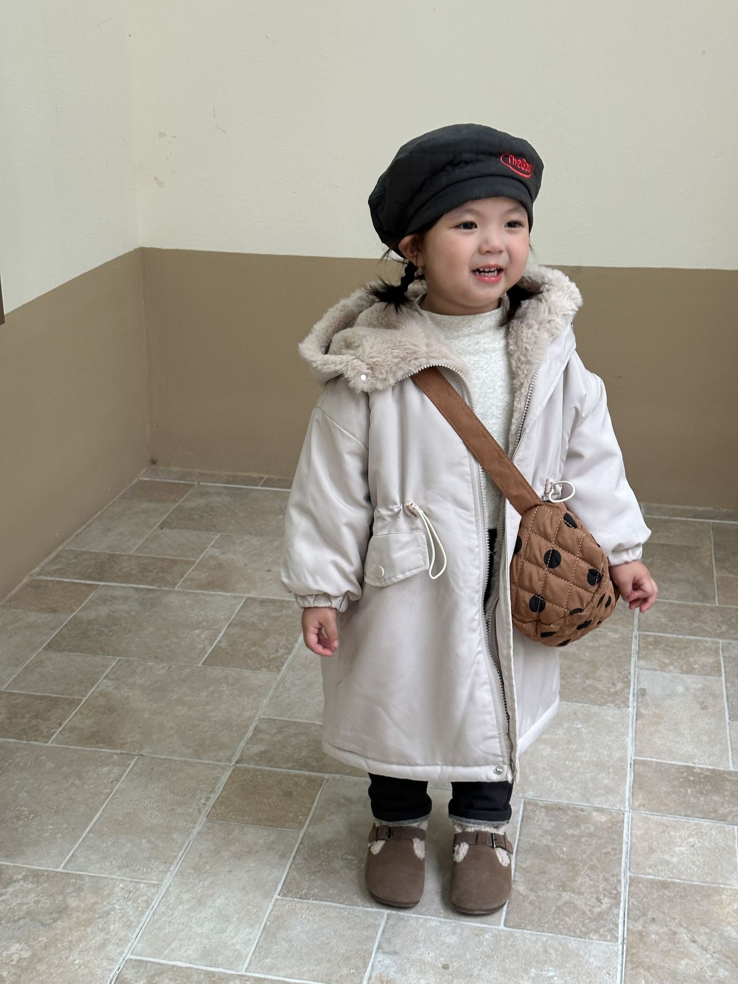 【BABY&KID】裏起毛オシャレ暖かいコートSK012601